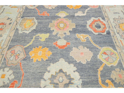 Modern Oushak Wool Rug 9 X 13