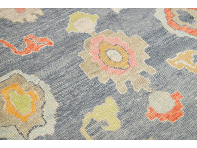 Modern Oushak Wool Rug 9 X 13