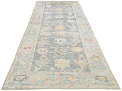 Modern Oushak Wool Runner 7 X 20