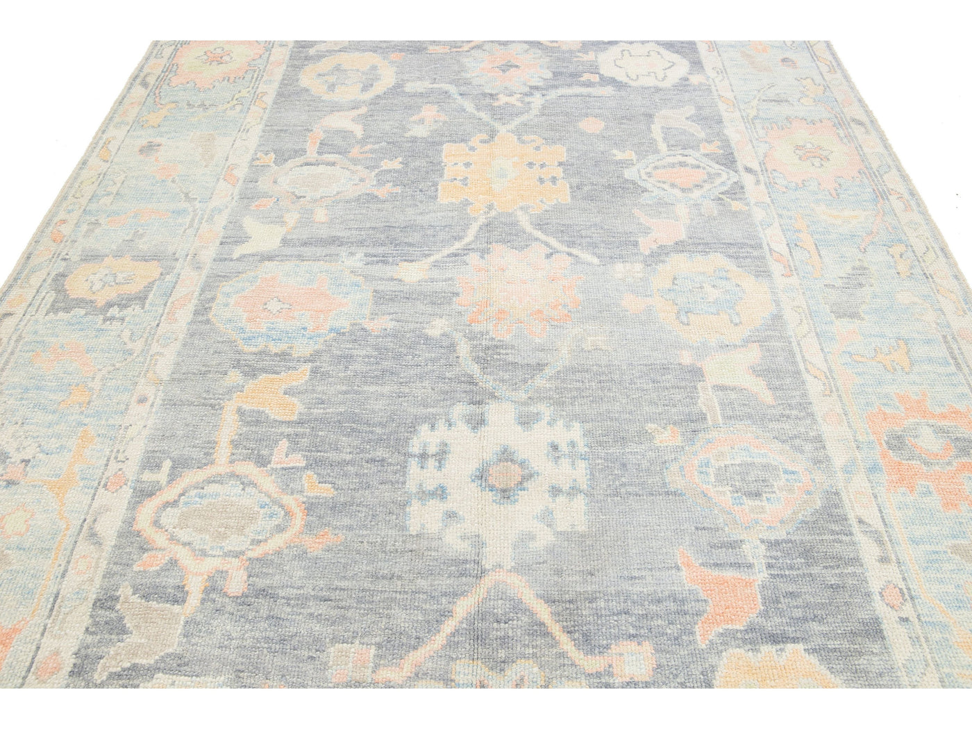 Modern Oushak Wool Runner 7 X 20