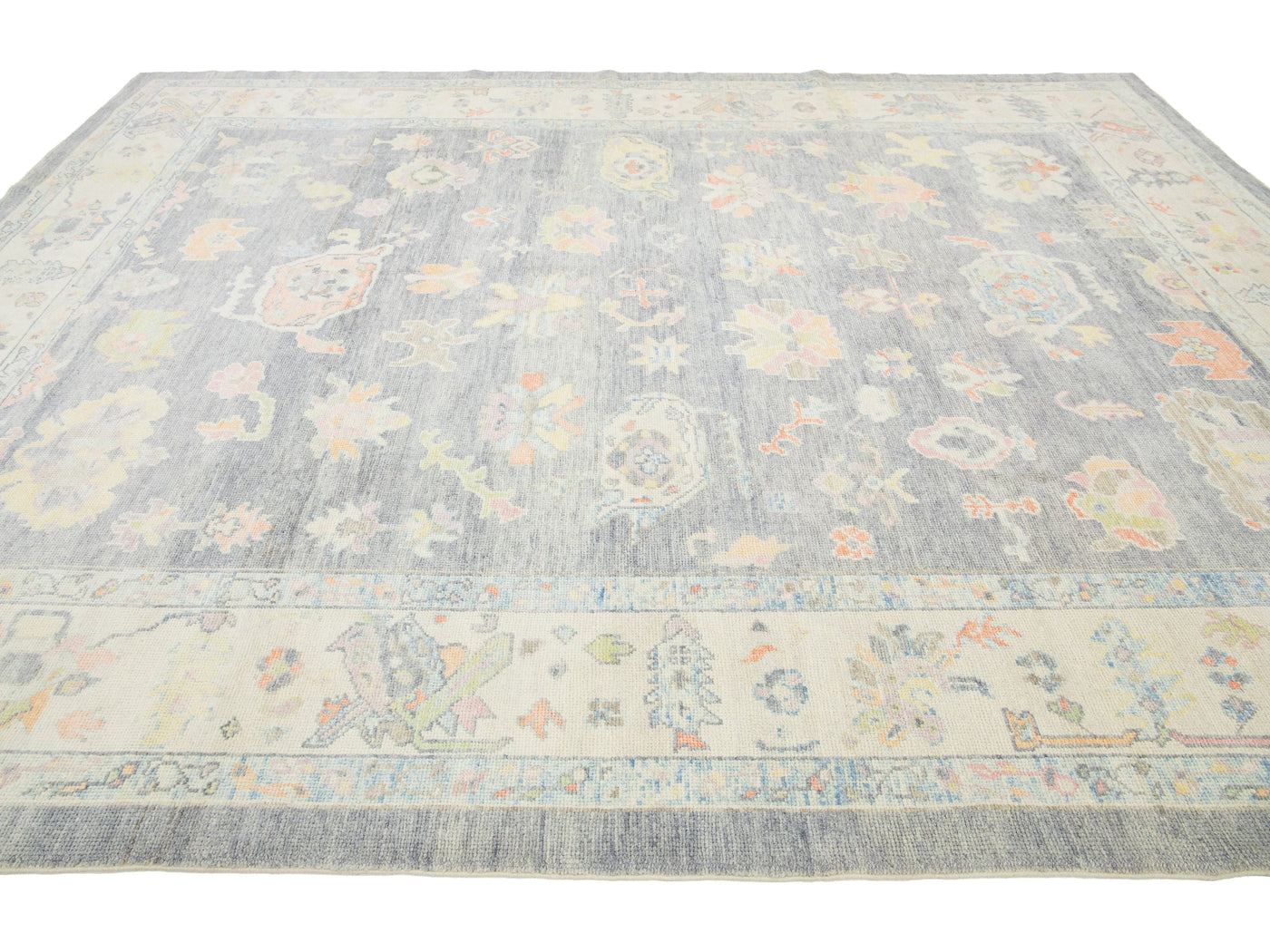 Modern Oushak Wool Rug 10 X 13