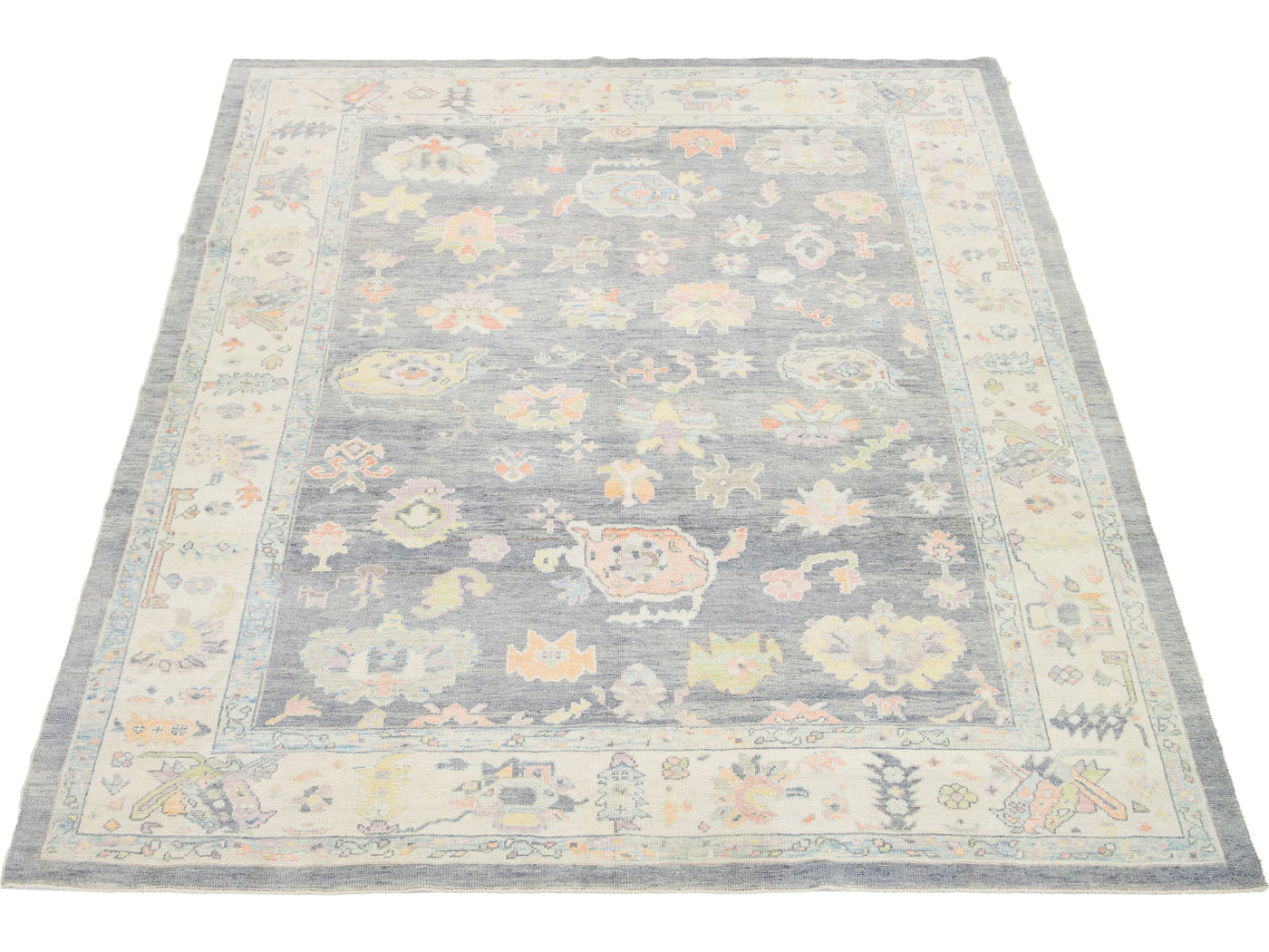 Modern Oushak Wool Rug 10 X 13