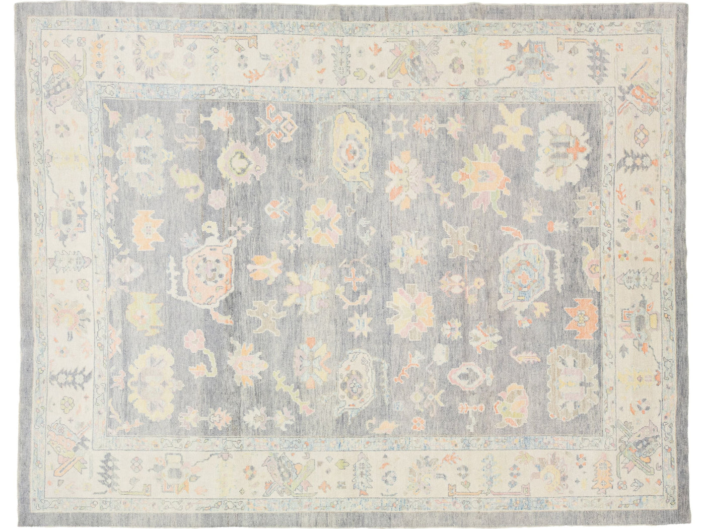 Modern Oushak Wool Rug 10 X 13