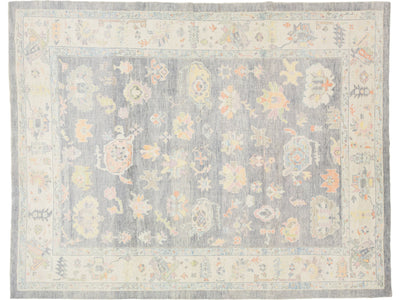 Modern Oushak Wool Rug 10 X 13