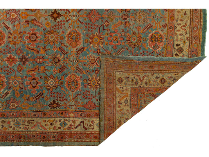 Antique Oushak Wool Rug 12 X 16