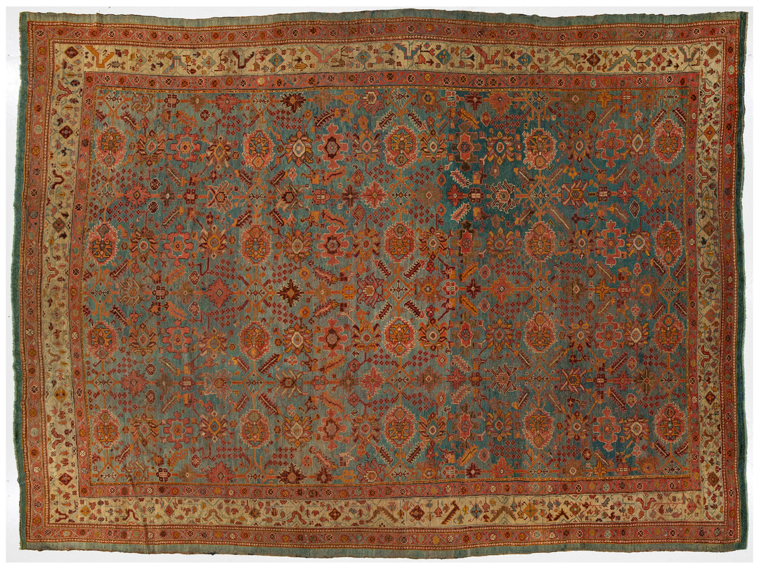 Antique Agra Wool Rug 11 X 16