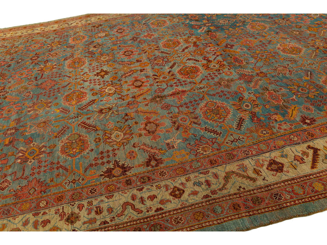 Antique Oushak Wool Rug 12 X 16