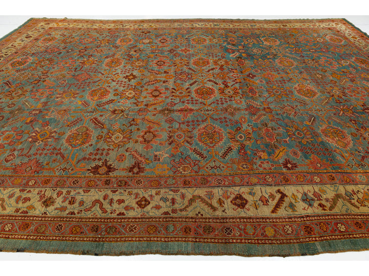 Antique Oushak Wool Rug 12 X 16