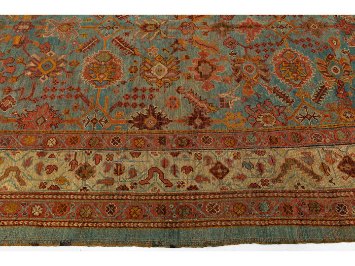 Antique Oushak Wool Rug 12 X 16