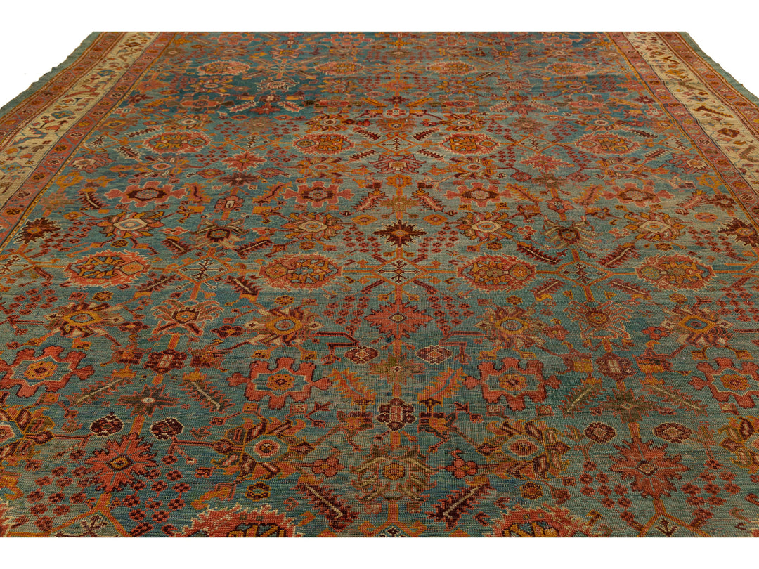 Antique Oushak Wool Rug 12 X 16