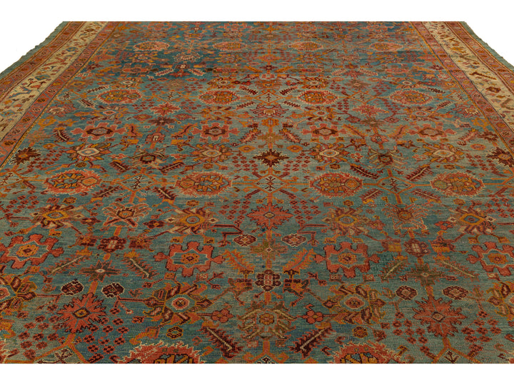 Antique Oushak Wool Rug 12 X 16
