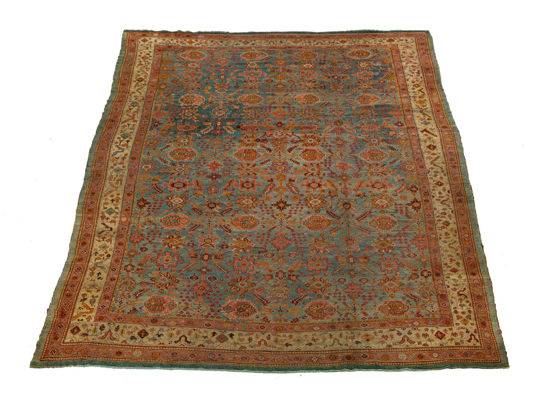 Antique Oushak Wool Rug 12 X 16