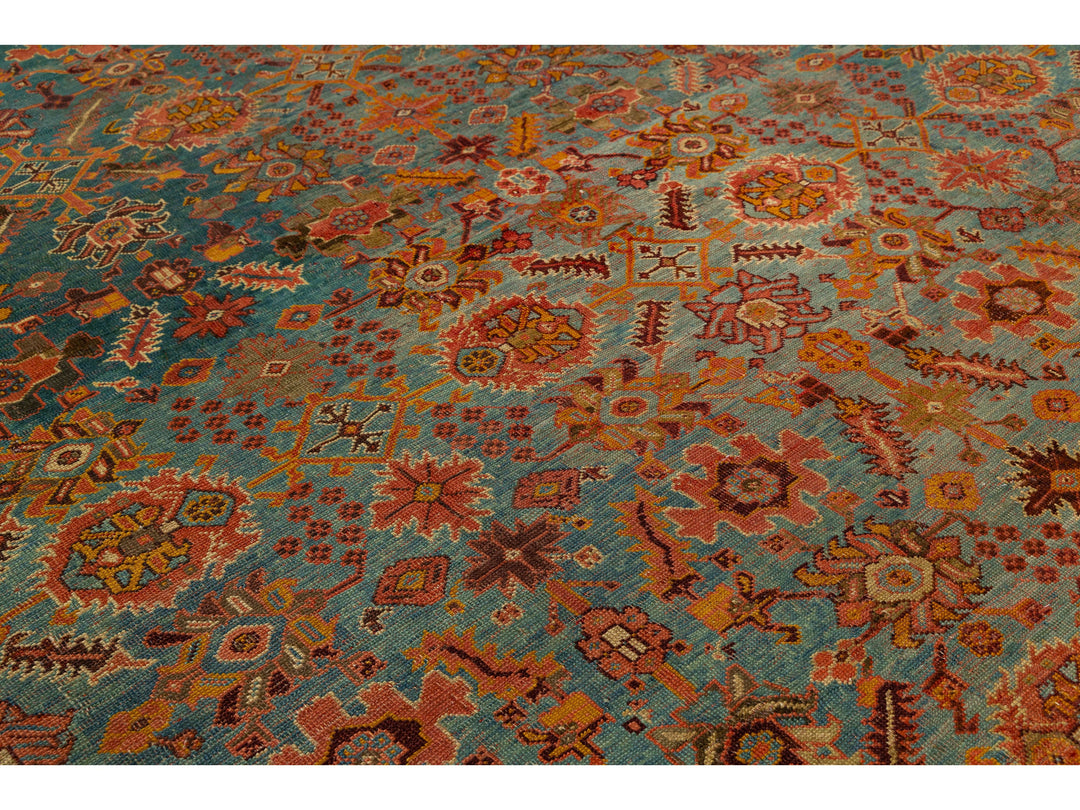 Antique Oushak Wool Rug 12 X 16
