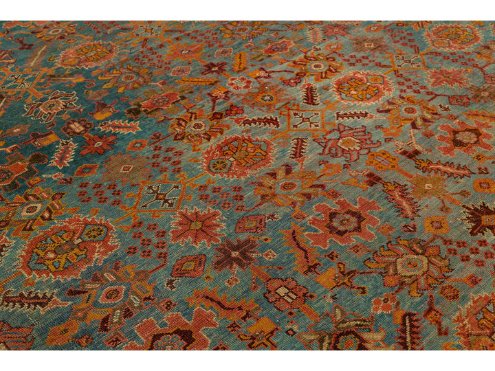 Antique Oushak Wool Rug 12 X 16