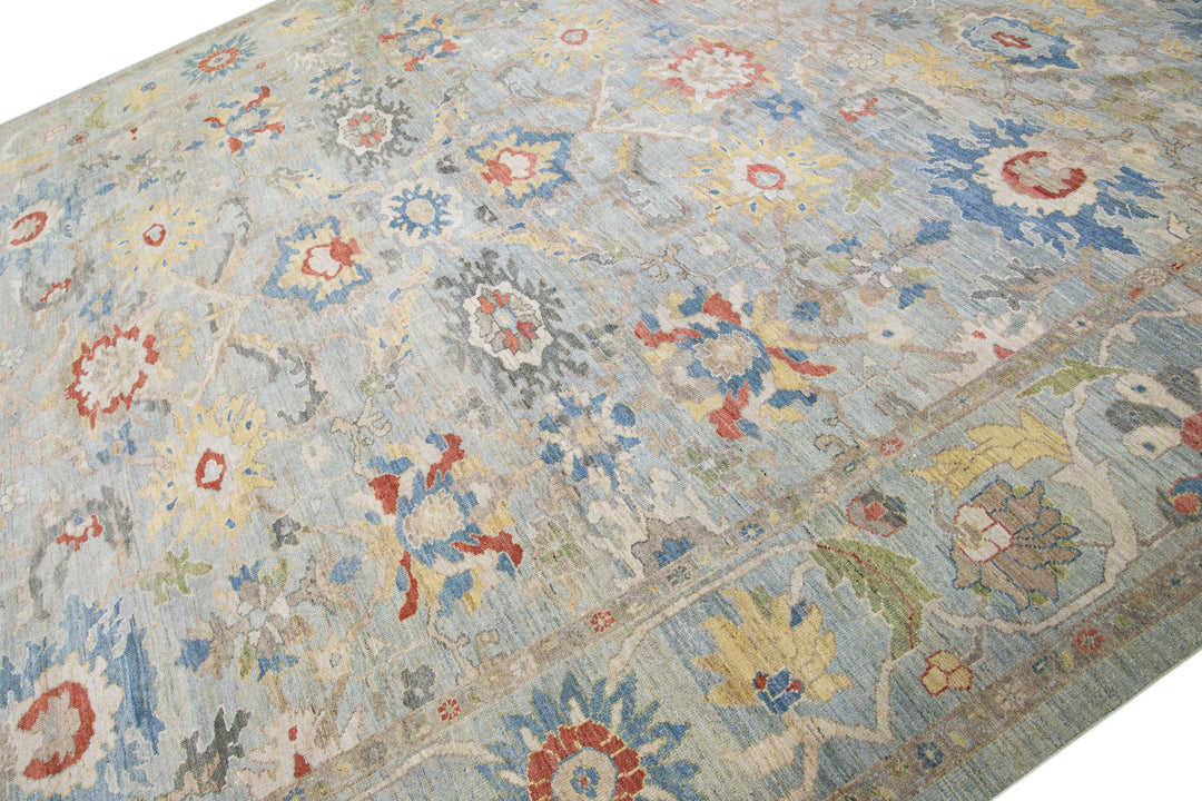 Modern Sultanabad Wool Rug 14 X 16