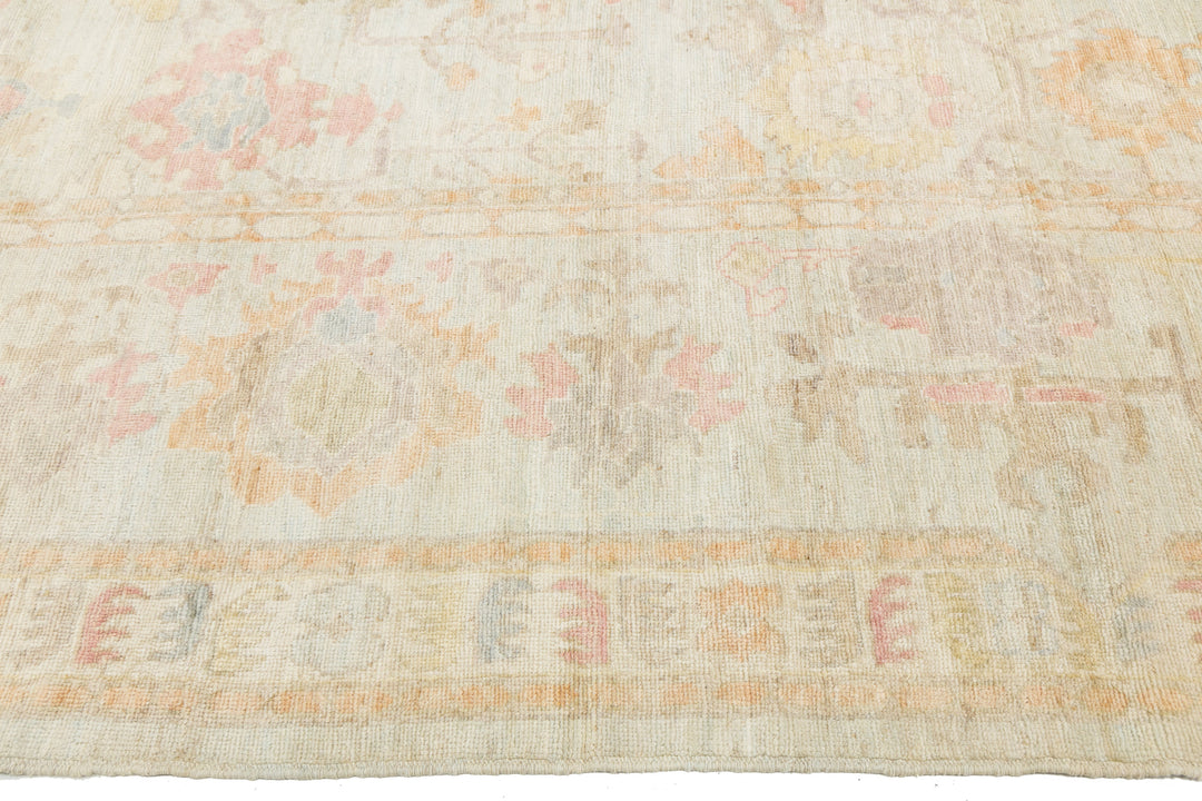 Modern Oushak Wool Rug 14 X 17