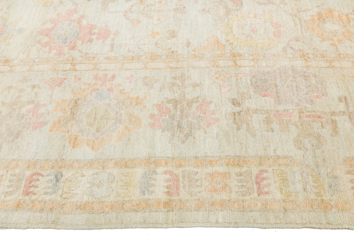 Modern Oushak Wool Rug 14 X 17