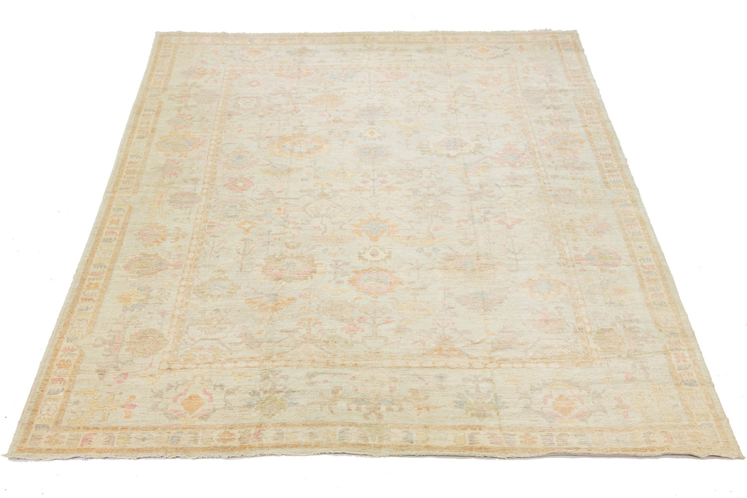 Modern Oushak Wool Rug 14 X 17