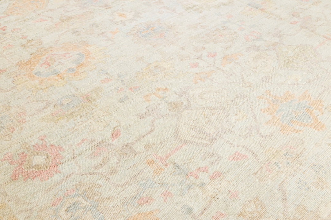 Modern Oushak Wool Rug 14 X 17