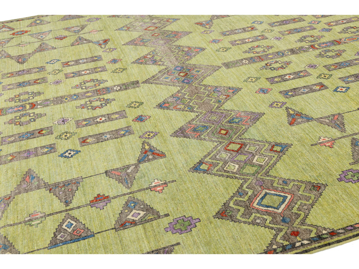 Modern Khotan Wool Rug 10 X 14