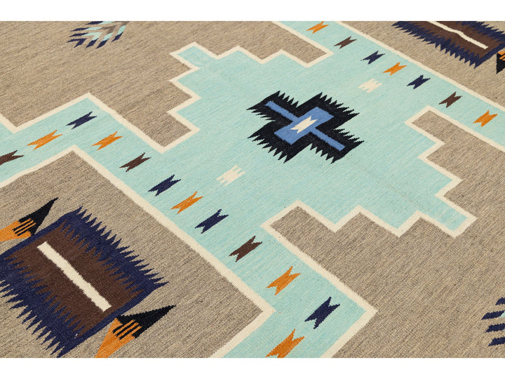 Modern Navajo Wool Rug 9 X 12