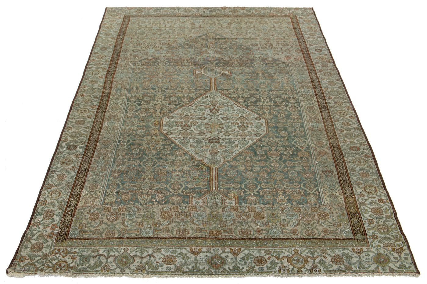 Antique Bibikabad Wool Rug 6 x 10