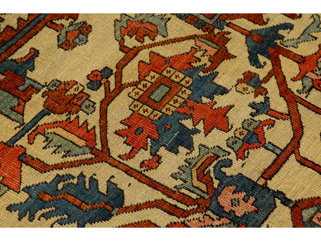 Antique Persian Serapi Wool Rug 11 X 18