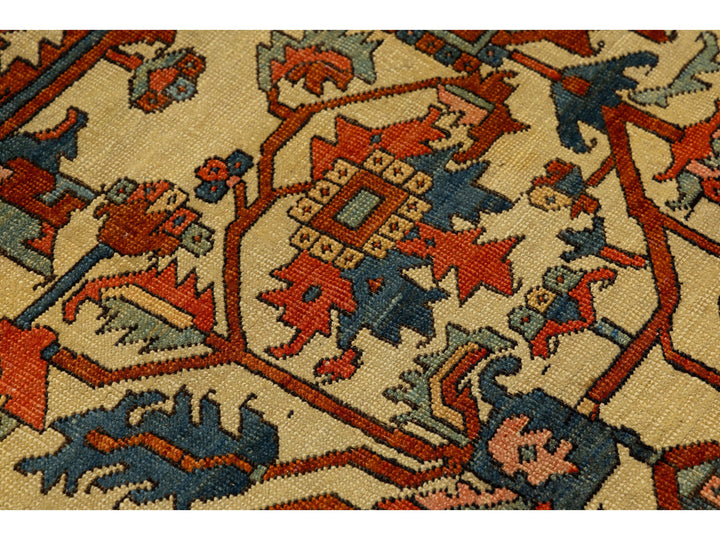 Antique Persian Serapi Wool Rug 11 X 18