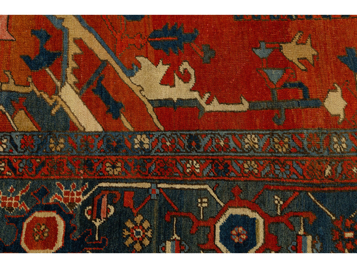 Antique Persian Serapi Wool Rug 11 X 18