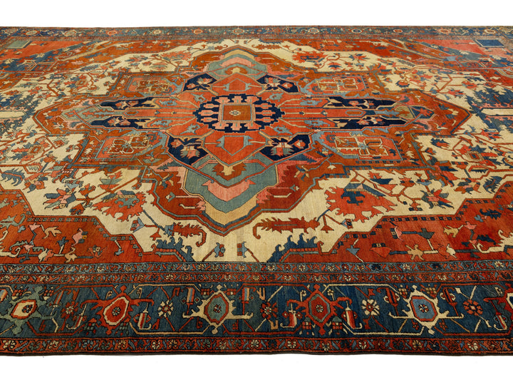 Antique Persian Serapi Wool Rug 11 X 18