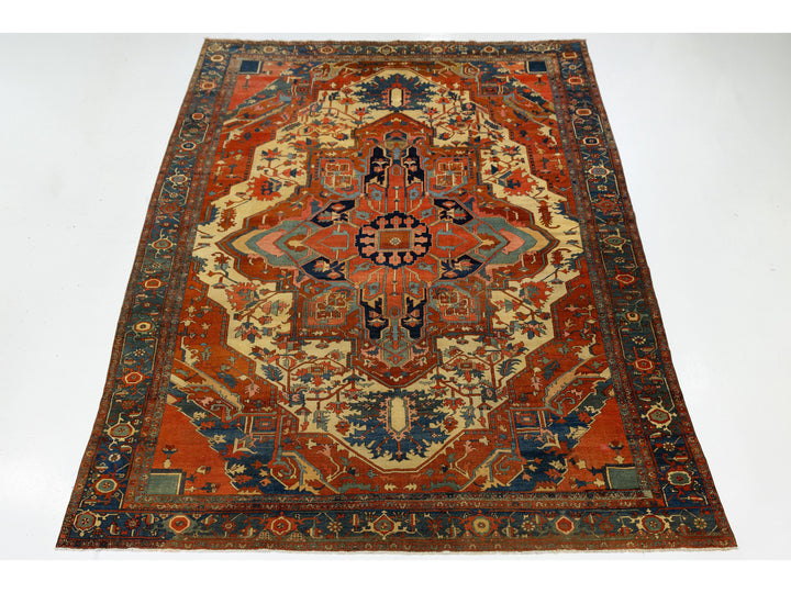 Antique Persian Serapi Wool Rug 11 X 18