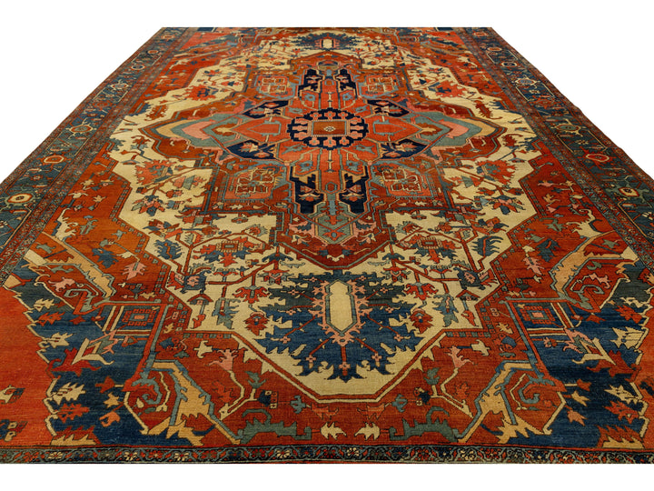 Antique Persian Serapi Wool Rug 11 X 18