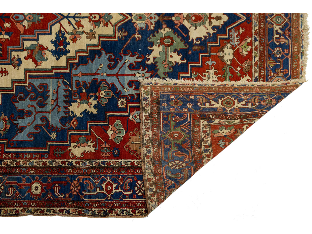Antique Serapi Wool Rug 11 X 16