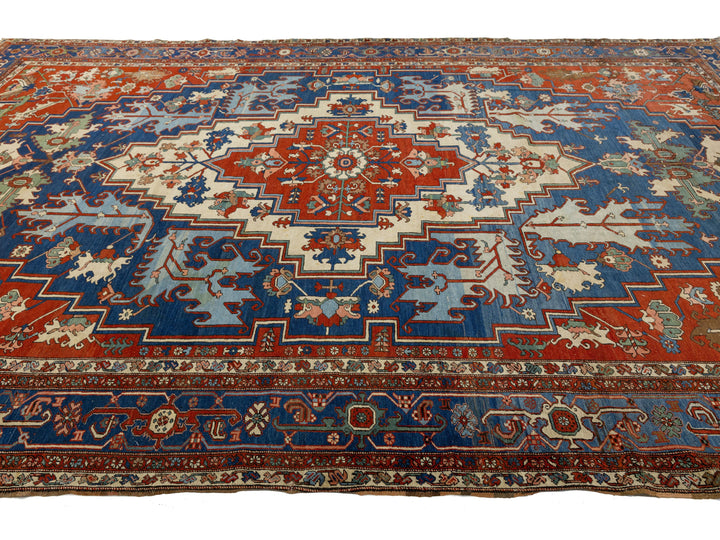 Antique Serapi Wool Rug 11 X 16