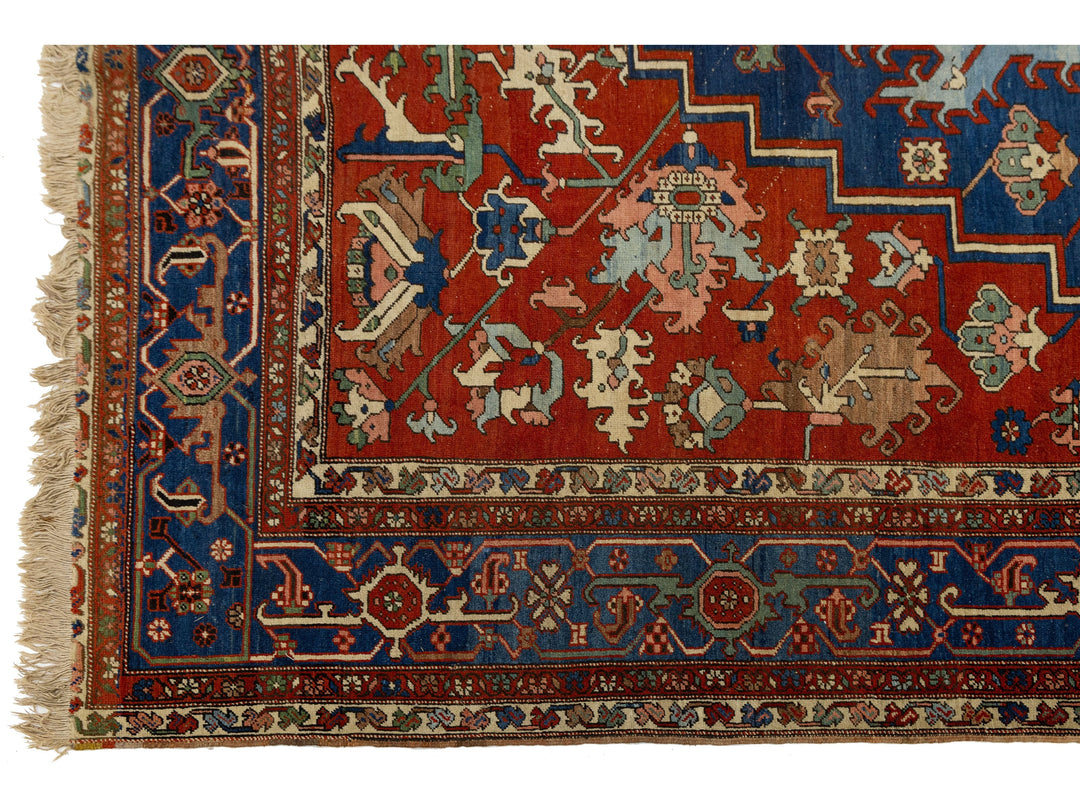 Antique Serapi Wool Rug 11 X 16
