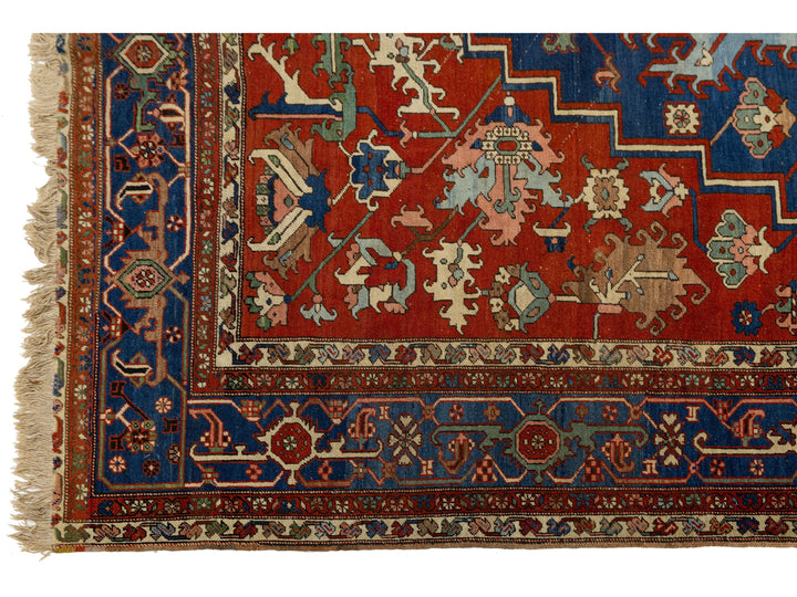 Antique Serapi Wool Rug 11 X 16