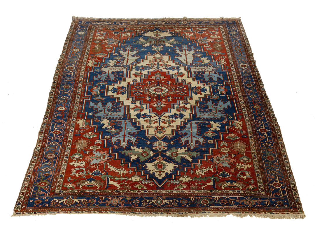 Antique Serapi Wool Rug 11 X 16