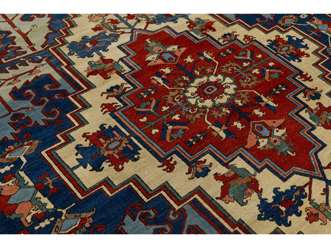 Antique Serapi Wool Rug 11 X 16