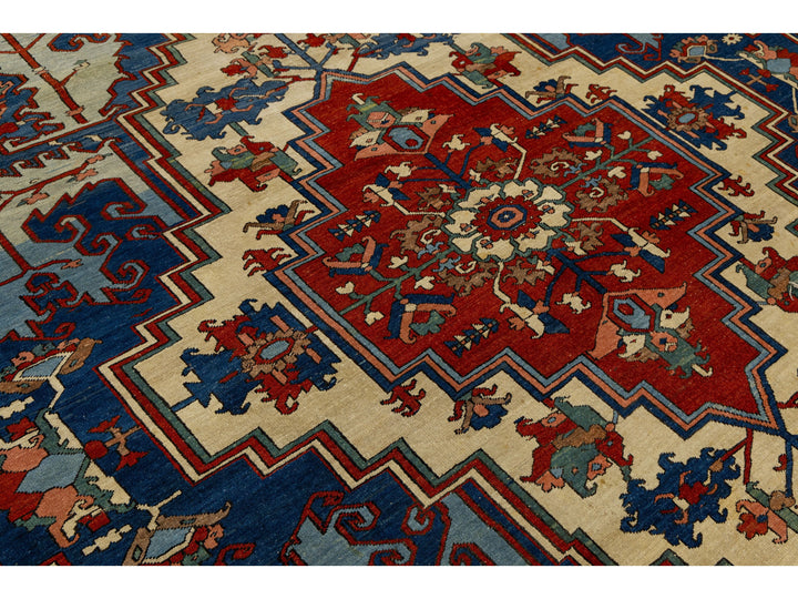 Antique Serapi Wool Rug 11 X 16