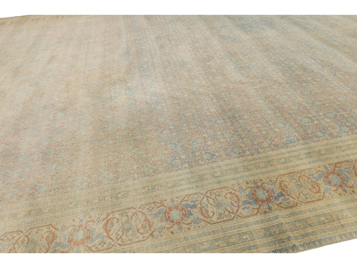 Antique Tabriz Wool Rug 14 X 21