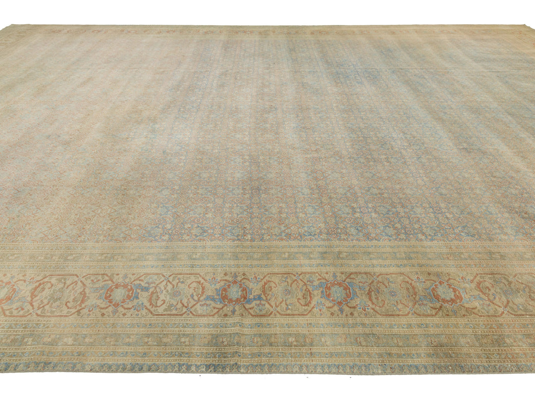 Antique Tabriz Wool Rug 14 X 21