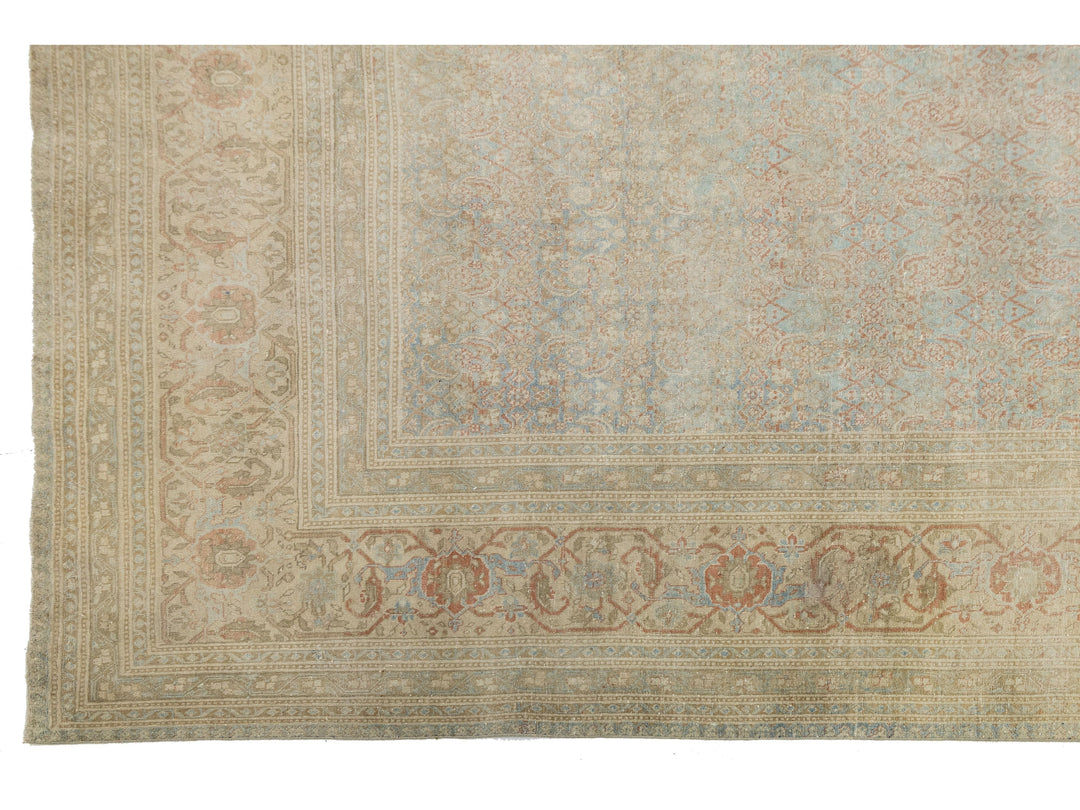 Antique Tabriz Wool Rug 14 X 21