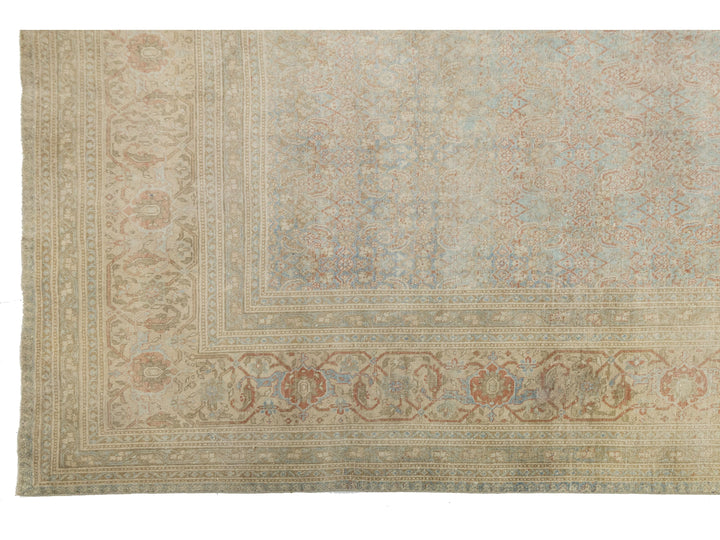 Antique Tabriz Wool Rug 14 X 21