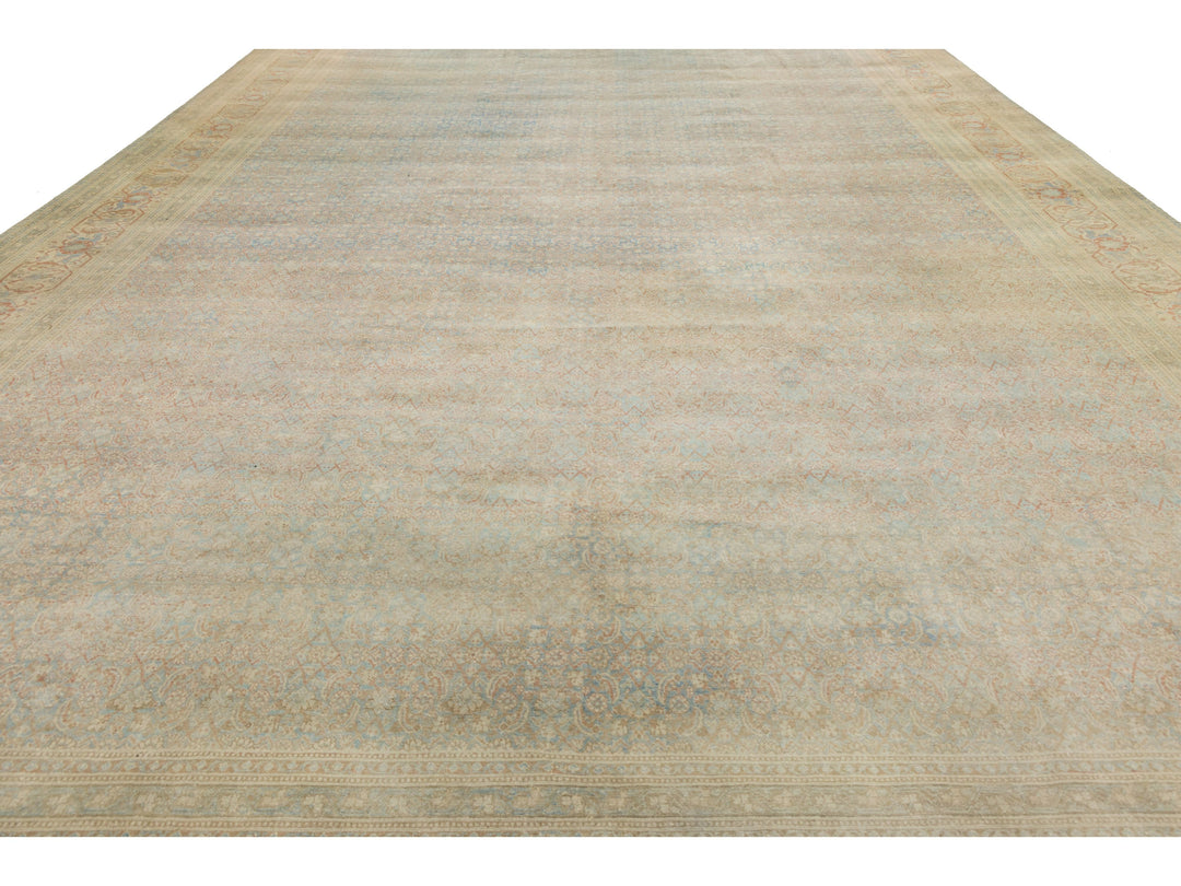 Antique Tabriz Wool Rug 14 X 21