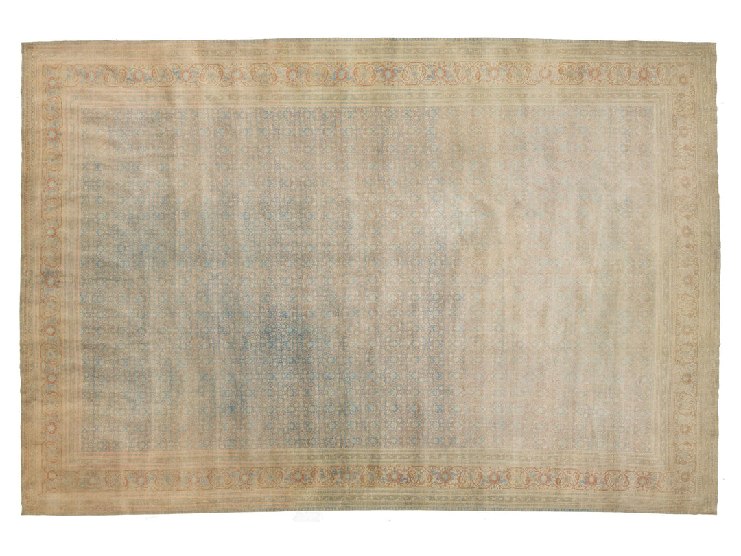Antique Tabriz Wool Rug 14 X 21