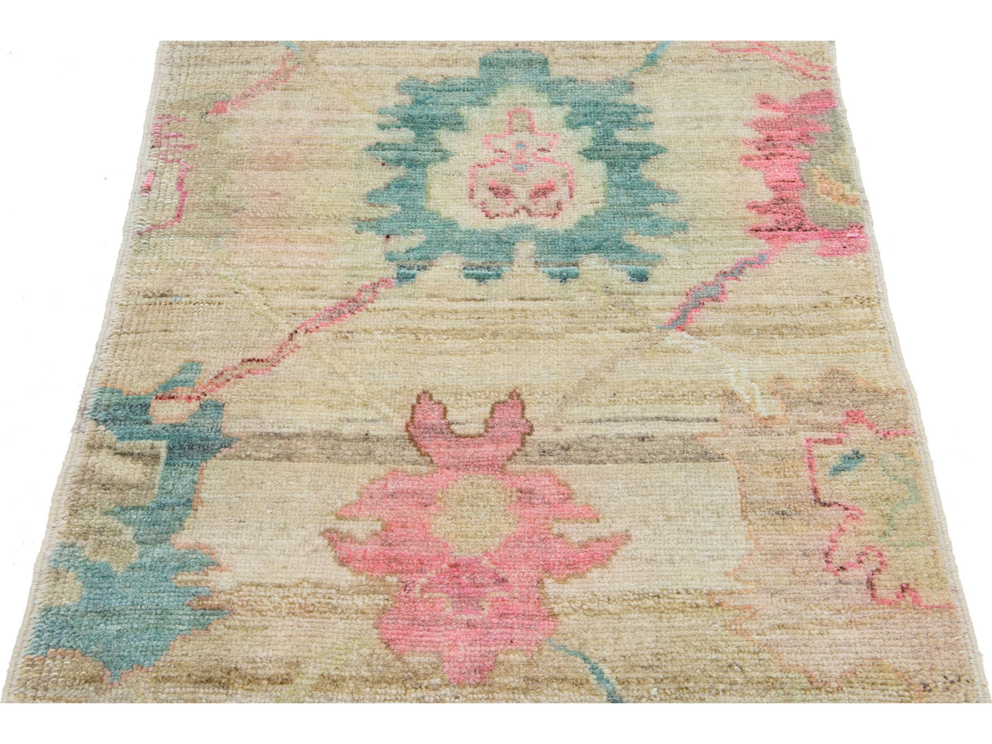 Modern Turkish Oushak Wool Runner 3 X 15