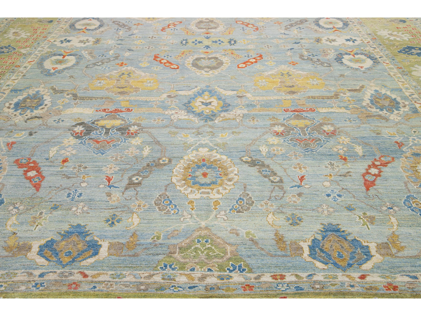 Modern Sultanabad Wool Rug 13 X 18