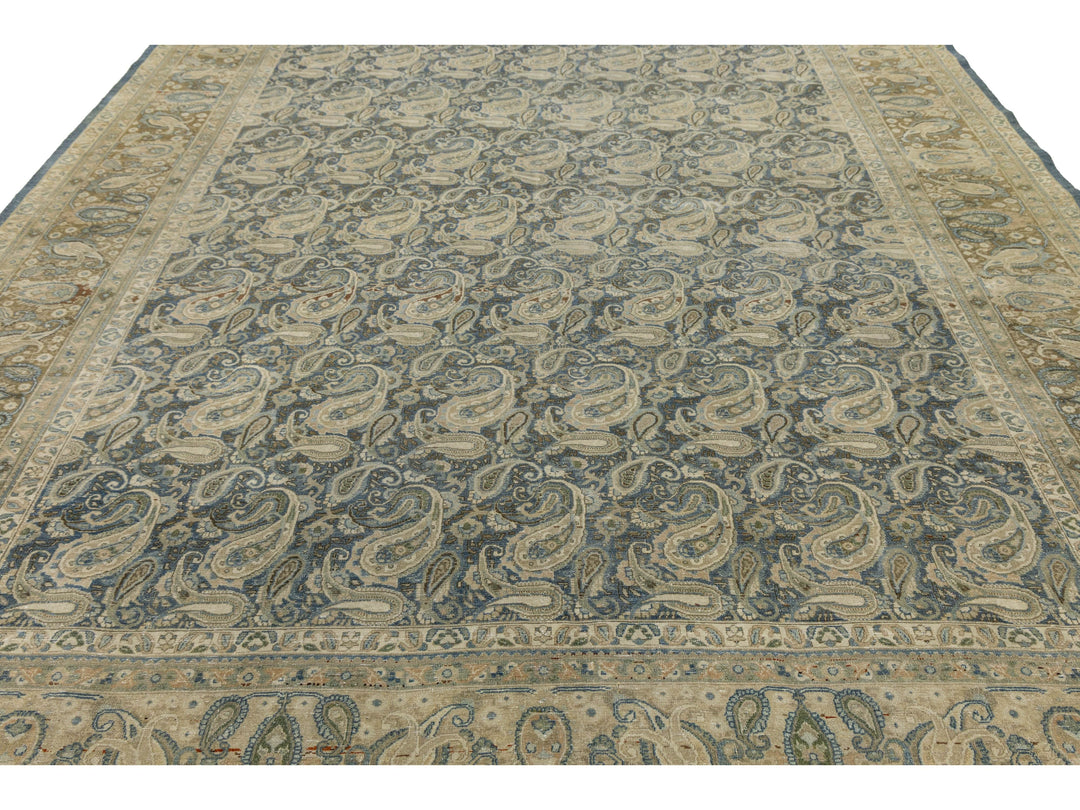 Antique Tabriz Wool Rug 10 X 13