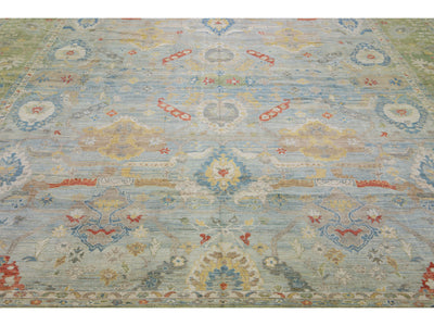 Modern Sultanabad Wool Rug 17 X 24