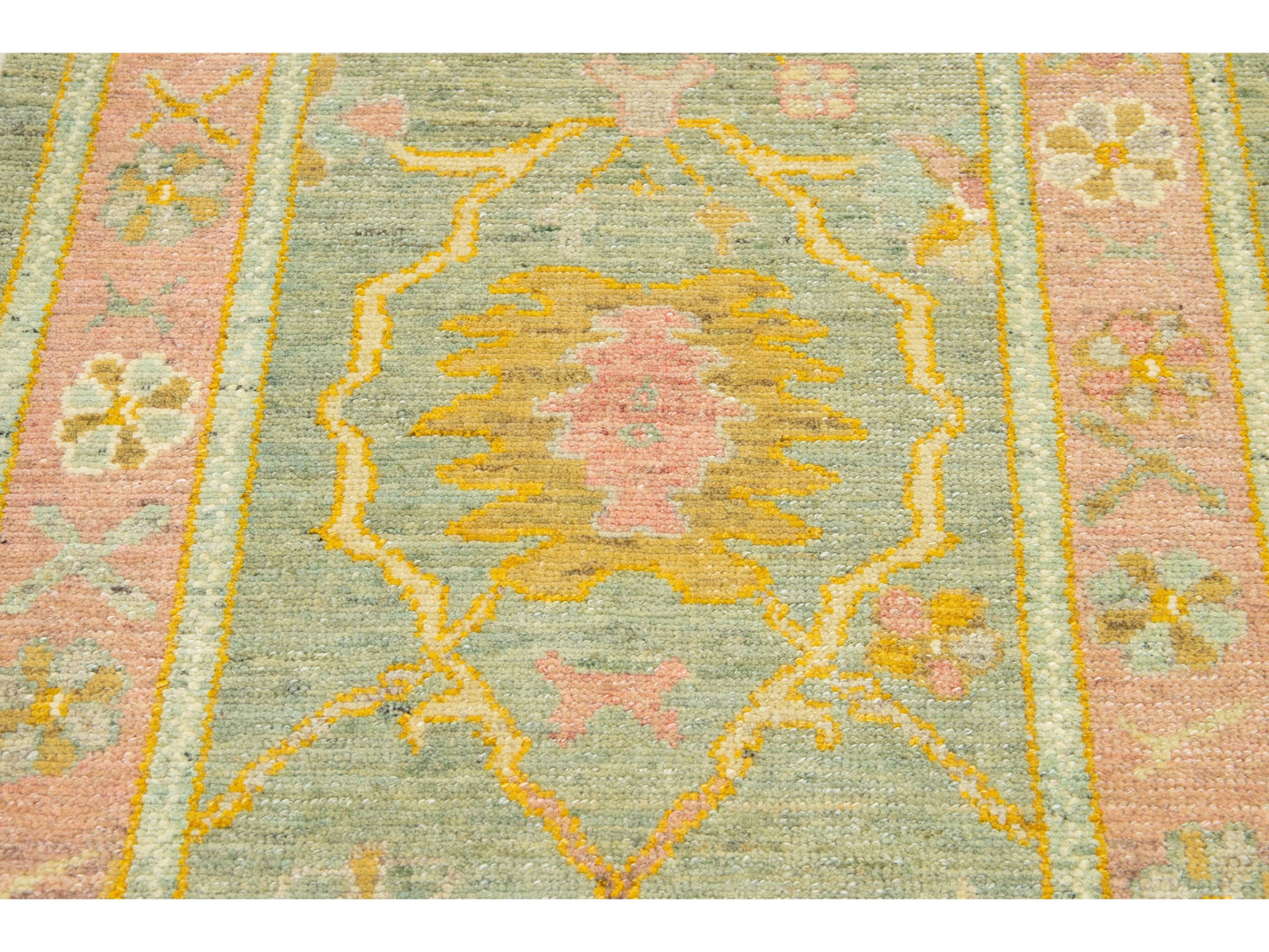 Modern Turkish Oushak Wool Runner 3 X 9